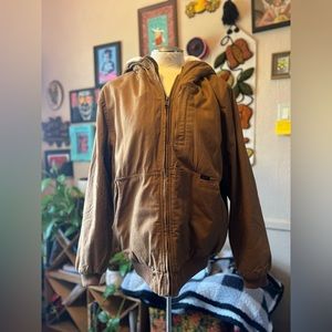 NWT Men’s Lee Premium Select 100% Cotton Canvas Sherpa Lined Hooded Jacket, M